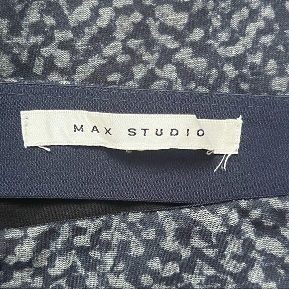 𝅺MAX Studio pencil skirt abstract geometric pattern black grey size L - Picture 6 of 11